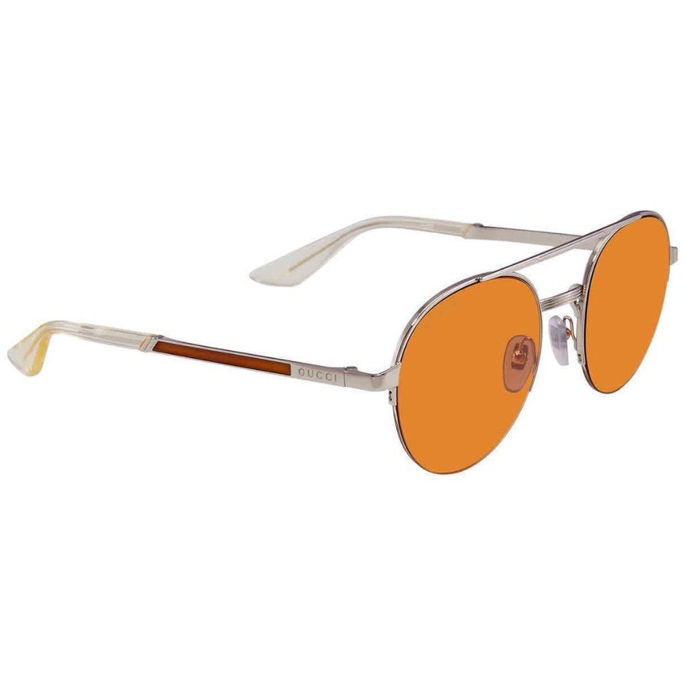 NEW Gucci Orange and Silver Aviator Men's Sunglasses